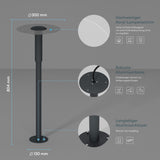 glasvilla luce da esterno ⌀300xH804mm IP65 luce da percorso esterna | Lampada da terra per giardino, lampada da giardino 3000K | Lampada da terra per esterni 6W StellaeLights 