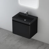 glasvilla Mobile Bagno Sospeso Mobile da Bagno con Cassetto a Chiusura Soft Close e Lavabo da Marmo fuso, Ancona