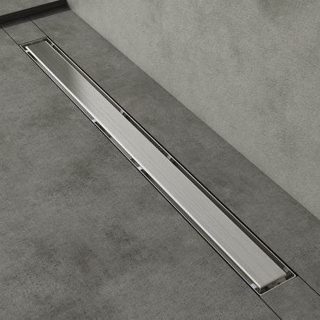 glasvilla Canaletta Scarico in Acciaio Inox per Box Doccia Canalina di Scarico Doccia a Pavimento Piastrellabile con Filtro per Capelli KE110