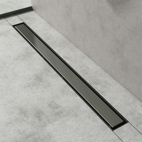 glasvilla Canaletta Scarico in Acciaio Inox per Box Doccia Canalina di Scarico Doccia a Pavimento Piastrellabile con Filtro per Capelli KE110