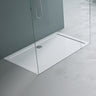 Glasvilla Design – Plato de ducha acrílico rectangular Faro (70–140 cm), montaje a ras de suelo