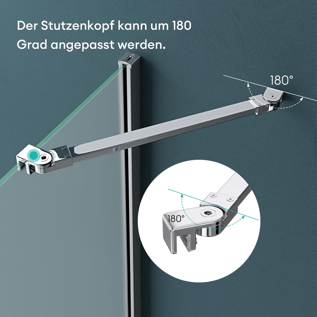 glasvilla Box Doccia in Vetro 6mm Box Cabina Doccia a Forma di U in Vetro di Sicurezza Temperato con 2 Porte Girevoli Ravenna03