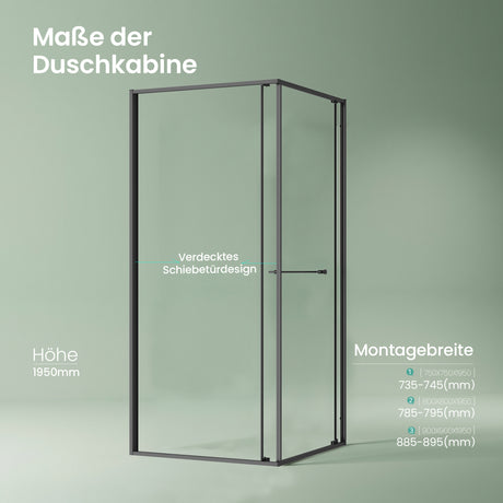 glasvilla Box Doccia Angolare, Vetro Temperato Trasparente 6mm con Rivestimento Nano, Profilo in Alluminio, Maniglia Inox, Cabina Doccia Reversibile, Ravenna69K