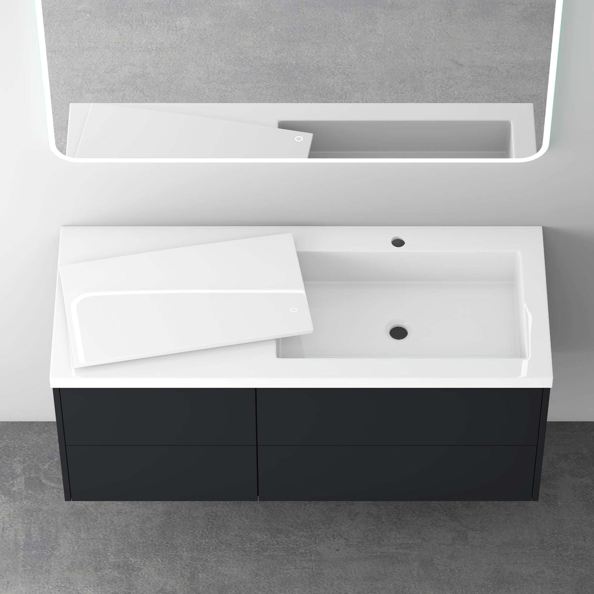 Set di mobili da bagno Glasvilla, mobile lavabo da 120 cm, mobile lavabo con base a chiusura ammortizzata, 4 cassetti, mobili da bagno Moment
