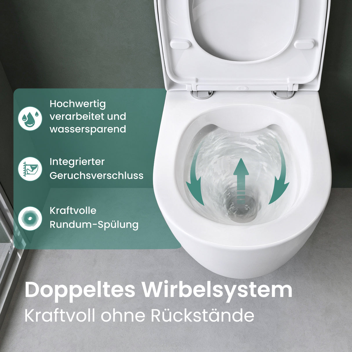 glasvilla Sanitari Bagno Sospeso in Ceramica Sanitari Bagno con Soft Close WC Sospeso Montaggio a Parete