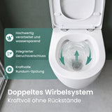 glasvilla Sanitari Bagno Sospeso in Ceramica Sanitari Bagno con Soft Close WC Sospeso Montaggio a Parete
