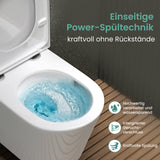 glasvilla Sanitari Bagno Sospeso in Ceramica Sanitari Bagno con Soft Close WC Sospeso Montaggio a Parete