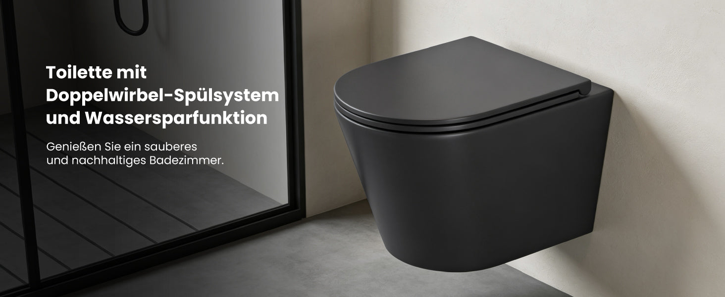 Glasvilla Design WC Suspendido Sin Borde Aachen108 – Cerámica Exclusiva con Cierre Soft-Close