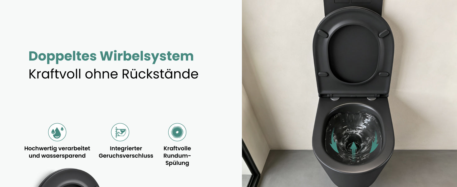 Glasvilla Design WC Suspendido Sin Borde Aachen108 – Cerámica Exclusiva con Cierre Soft-Close
