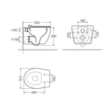 glasvilla Sanitari Bagno Sospeso in Ceramica Sanitari Bagno con Soft Close WC Sospeso Montaggio a Parete