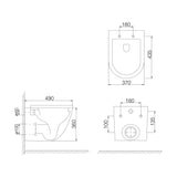 glasvilla Sanitari Bagno Sospeso in Ceramica WC Sospeso senza Brida con Chiusura di Soft Close