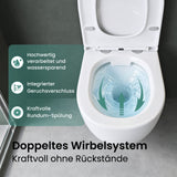 Glasvilla Design Inodoro Suspendido Negro Sin Borde Aachen179 – WC con Asiento Soft-Close