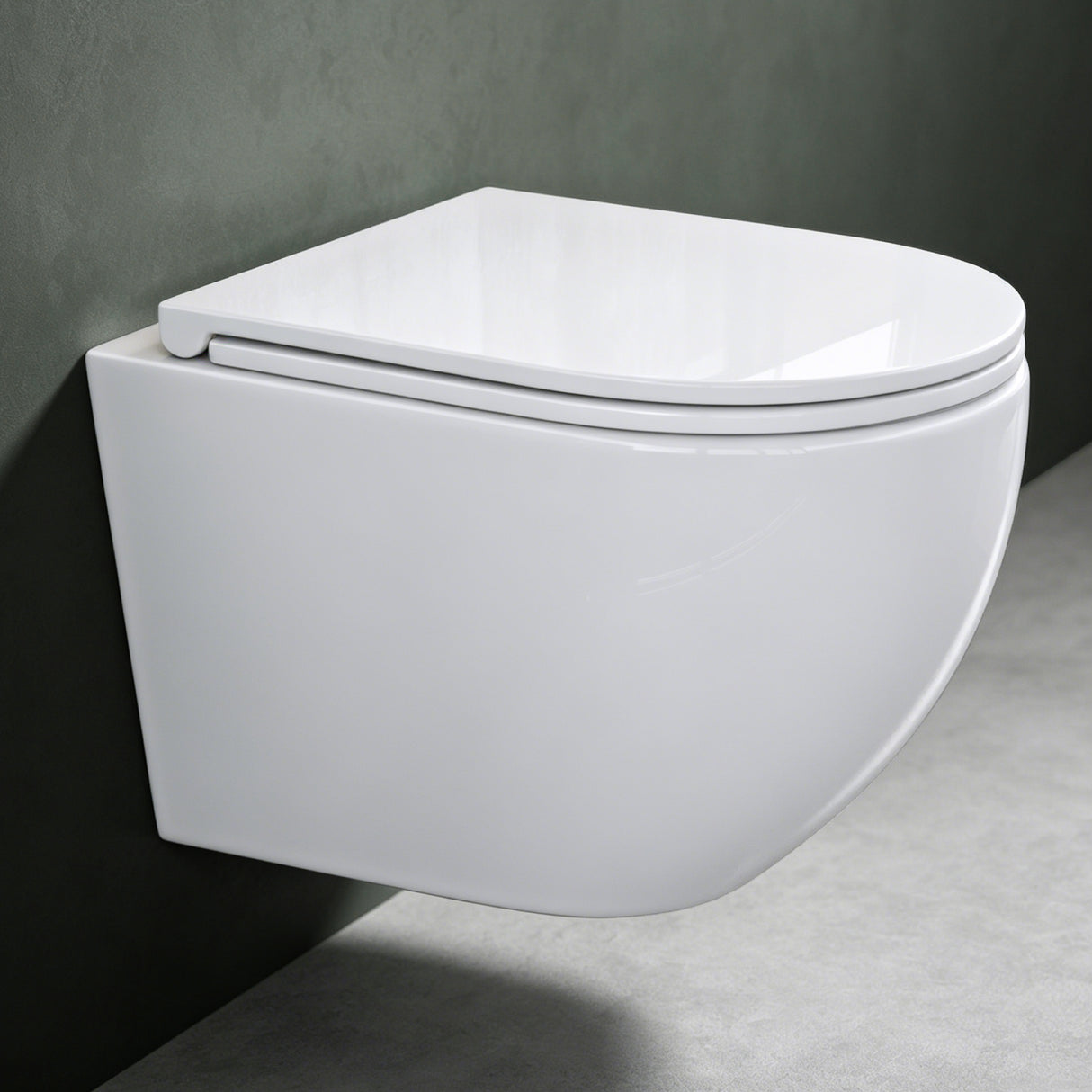 Glasvilla Design Inodoro Suspendido Negro Sin Borde Aachen179 – WC con Asiento Soft-Close