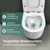 glasvilla Sanitari Bagno Sospeso in Ceramica Sanitari Bagno con Soft Close WC Sospeso Montaggio a Parete