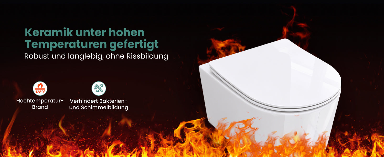 glasvilla Sanitari Bagno Sospeso in Ceramica Sanitari Bagno con Soft Close WC Sospeso Montaggio a Parete