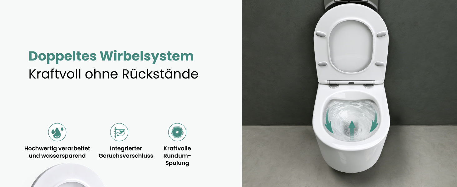 glasvilla Sanitari Bagno Sospeso in Ceramica Sanitari Bagno con Soft Close WC Sospeso Montaggio a Parete