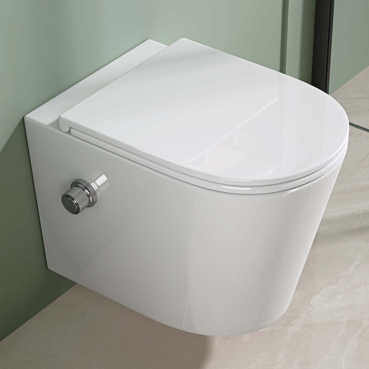 glasvilla Sanitari Bagno Sospeso in Ceramica Sanitari Bagno Bianco con Soft Close Montaggio a Parete Aachen601