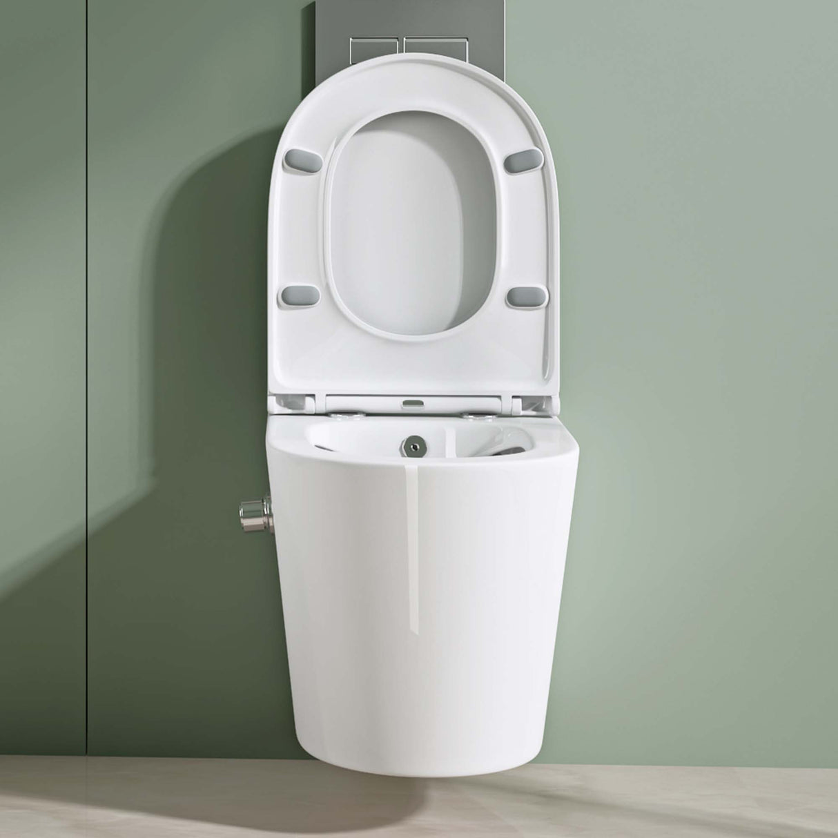 glasvilla Sanitari Bagno Sospeso in Ceramica Sanitari Bagno Bianco con Soft Close Montaggio a Parete Aachen601