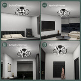 glasvilla LED Deckenleuchte Deckenlampe mit Fernbedienung, Stufenlos dimmbar 3000-6400K, flimmerfreie Zimmerlampe 65W Schwarz für Schlafzimmer, Wohnzimmer, Arbeitszimmer, Flur