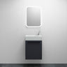 glasvilla Mobile Bagno Sospeso 46 cm con Cassetto Include Lavabo in Fusione Minerale, Mobile da Bagno Bianco Pisa
