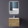 glasvilla Mobile Bagno Sospeso con Lavabo Mobiletto da Bagno con 2 Cassetti e Lavabo da Marmo Fuso Paestum