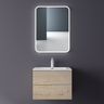 glasvilla Mobile Bagno Sospeso con Lavabo Mobiletto da Bagno con 2 Cassetti e Lavabo da Marmo Fuso Paestum
