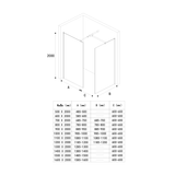glasvilla Box Doccia Walk-In Due Lati Fissi, Parete Doccia in Vetro Trasparente 8mm di Sicurezza ESG con Rivestimento Nano, Cabina Doccia Bremen01K/MS-T