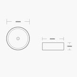 glasvilla Lavabo da Appoggio in Ceramica Lavandino Bagno Rotondo con Nano Rivestimenti Brüssel203