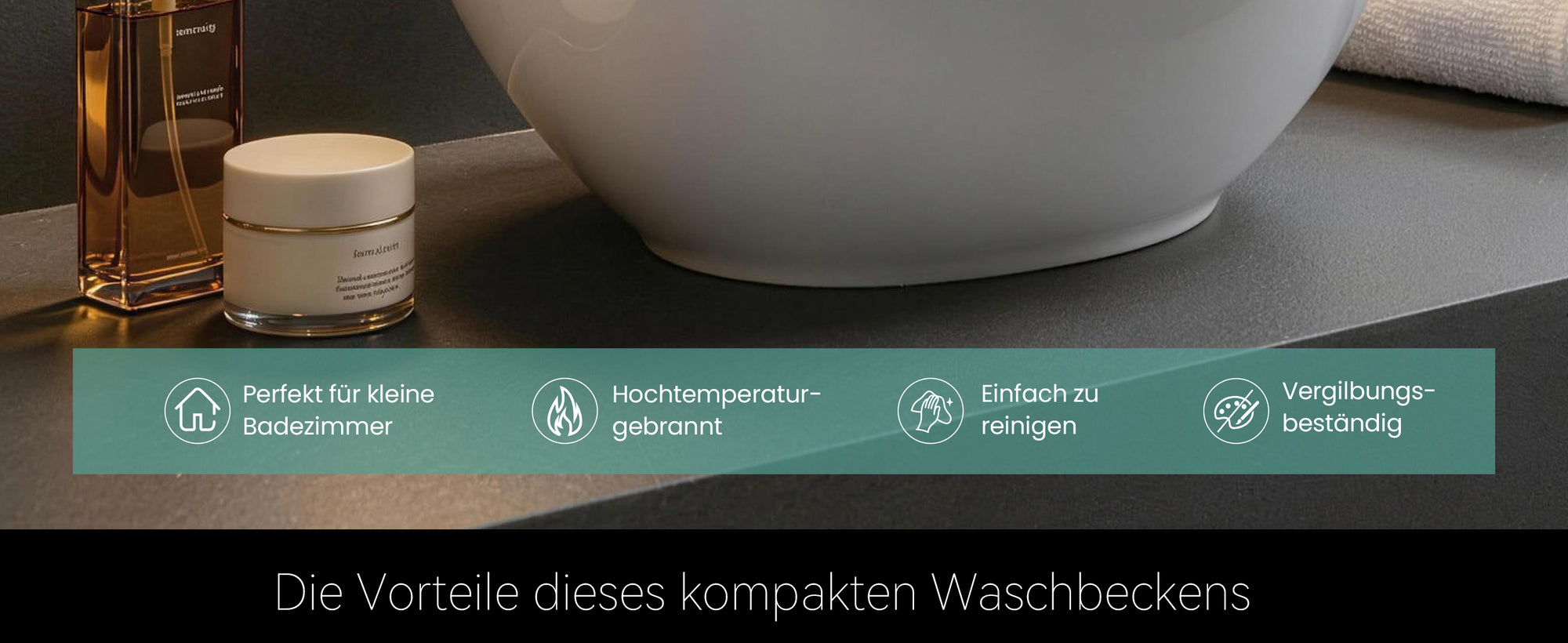 glasvilla Waschbecken Aufsatzwaschbecken Waschschale aus Keramik mit Nano-Versiegelung Brüssel205