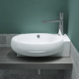 glasvilla Lavabo da Appoggio 42X28X15cm Lavabo Bagno Sospeso Lavandino Bagno in Ceramica con Nano Rivestimenti Brüssel001
