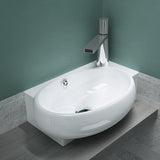 glasvilla Lavabo da Appoggio 42X28X15cm Lavabo Bagno Sospeso Lavandino Bagno in Ceramica con Nano Rivestimenti Brüssel001