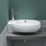 glasvilla Lavabo da Appoggio 42X28X15cm Lavabo Bagno Sospeso Lavandino Bagno in Ceramica con Nano Rivestimenti Brüssel001