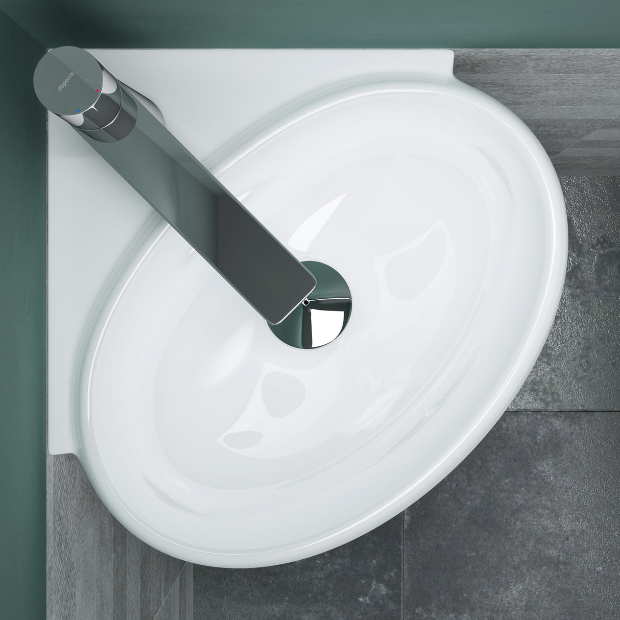 glasvilla Lavabo da Appoggio in Ceramica Lavabo Sospeso con Nano Rivestimenti Lavabo Bagno Sospeso Lavandino Bagno Bianco Brüssel002