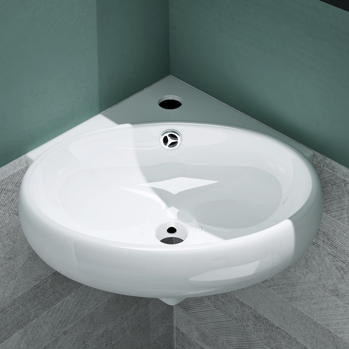 glasvilla Lavabo da Appoggio in Ceramica Lavabo Sospeso con Nano Rivestimenti Lavabo Bagno Sospeso Lavandino Bagno Bianco Brüssel002