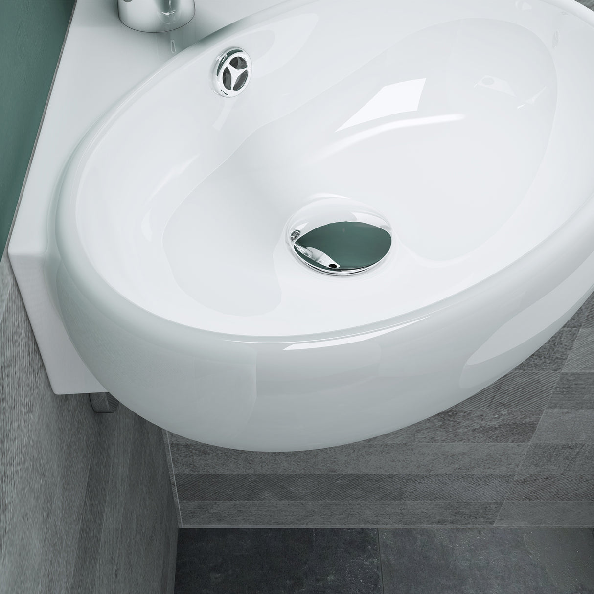 glasvilla Lavabo da Appoggio in Ceramica Lavabo Sospeso con Nano Rivestimenti Lavabo Bagno Sospeso Lavandino Bagno Bianco Brüssel002