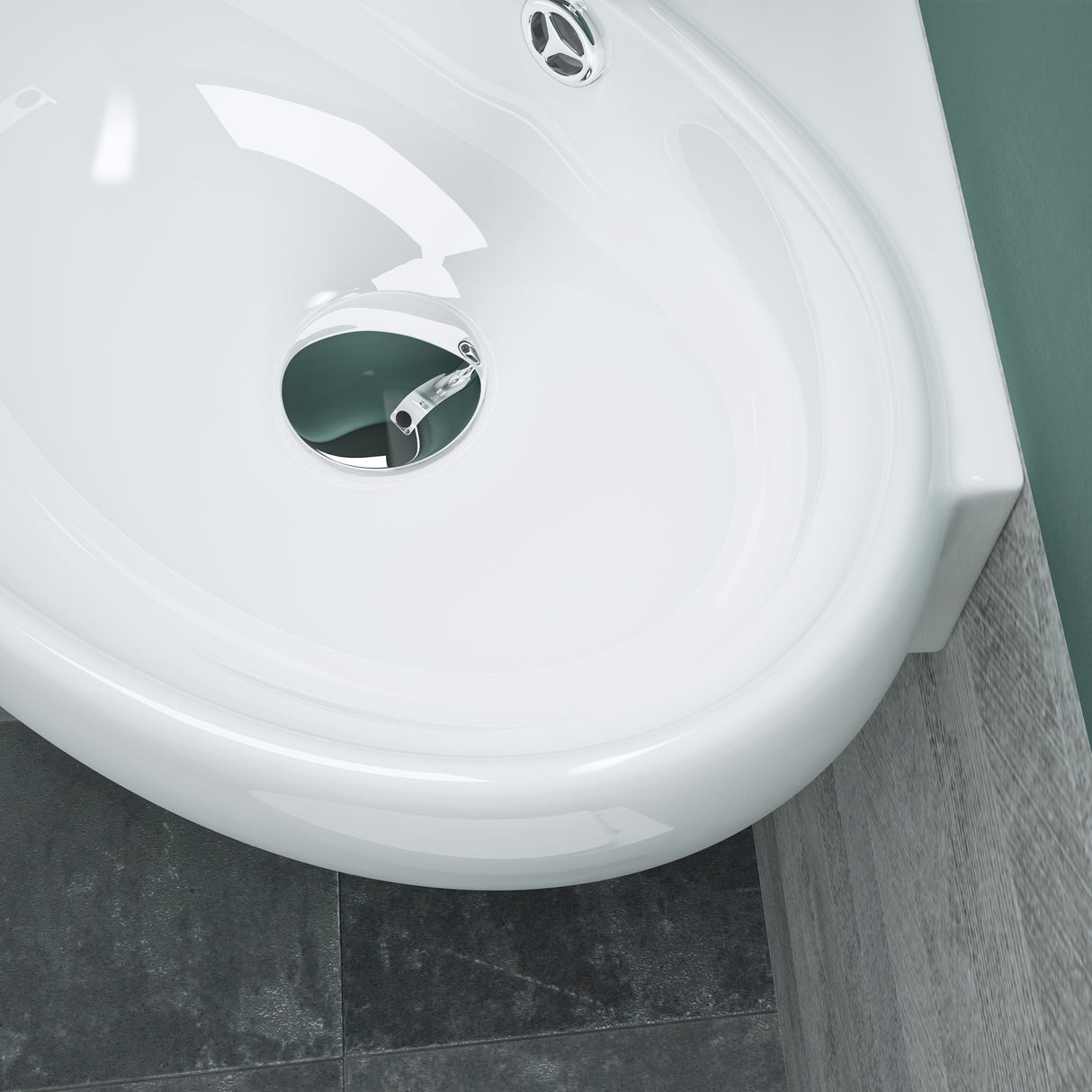 glasvilla Lavabo da Appoggio in Ceramica Lavabo Sospeso con Nano Rivestimenti Lavabo Bagno Sospeso Lavandino Bagno Bianco Brüssel002
