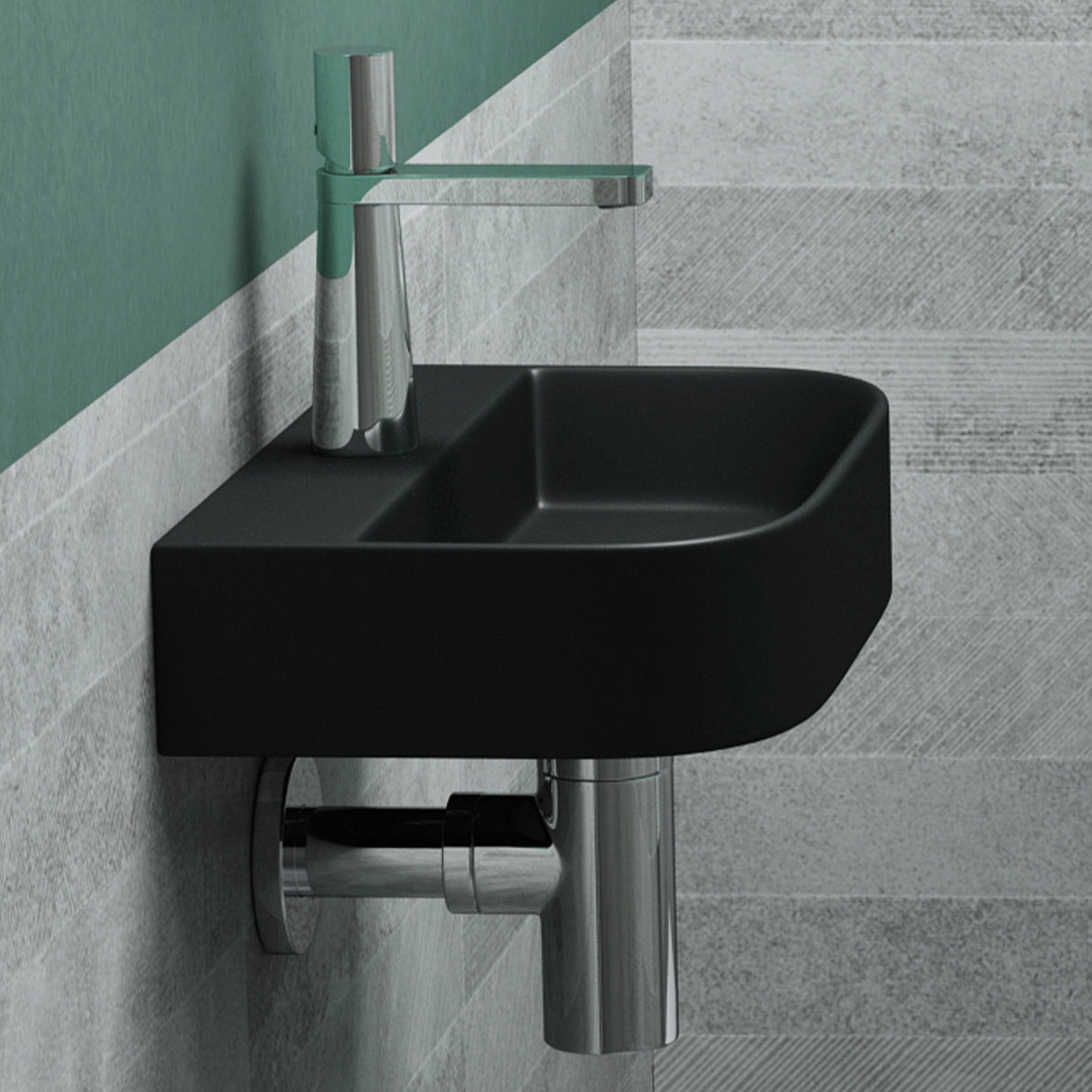 glasvilla Lavabo da Appoggio 38x23,5x8cm Lavabo Bagno Sospeso in Ceramica Lavandino Bagno Brüssel003