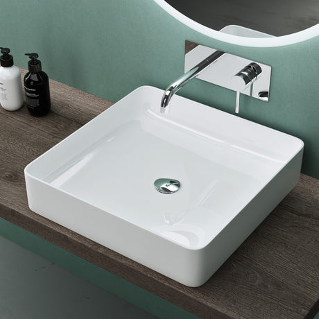 glasvilla Lavabo da Appoggio in Ceramica Lavandino Bagno Bianco con Nano Rivestimenti inclusi Brüssel105 