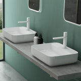glasvilla Lavabo da Appoggio in Ceramica Lavandino Bagno con Nano Rivestimenti e Foro per Rubinetto Brüssel107