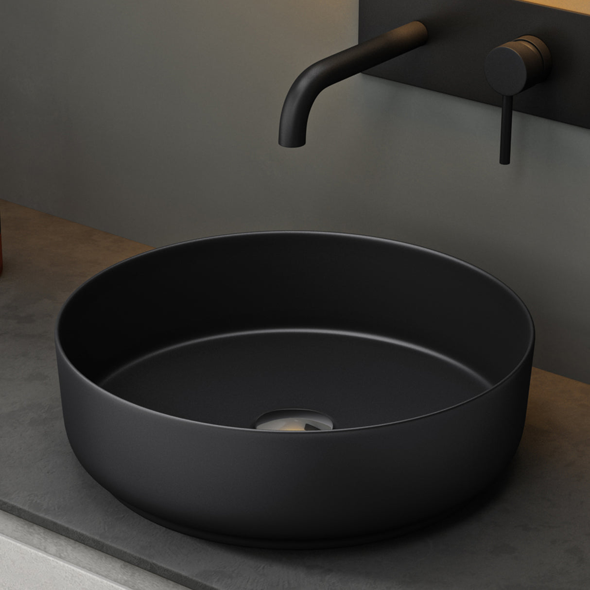 glasvilla Lavabo da Appoggio in Ceramica Lavandino Bagno Rotondo con Nano Rivestimenti Brüssel203