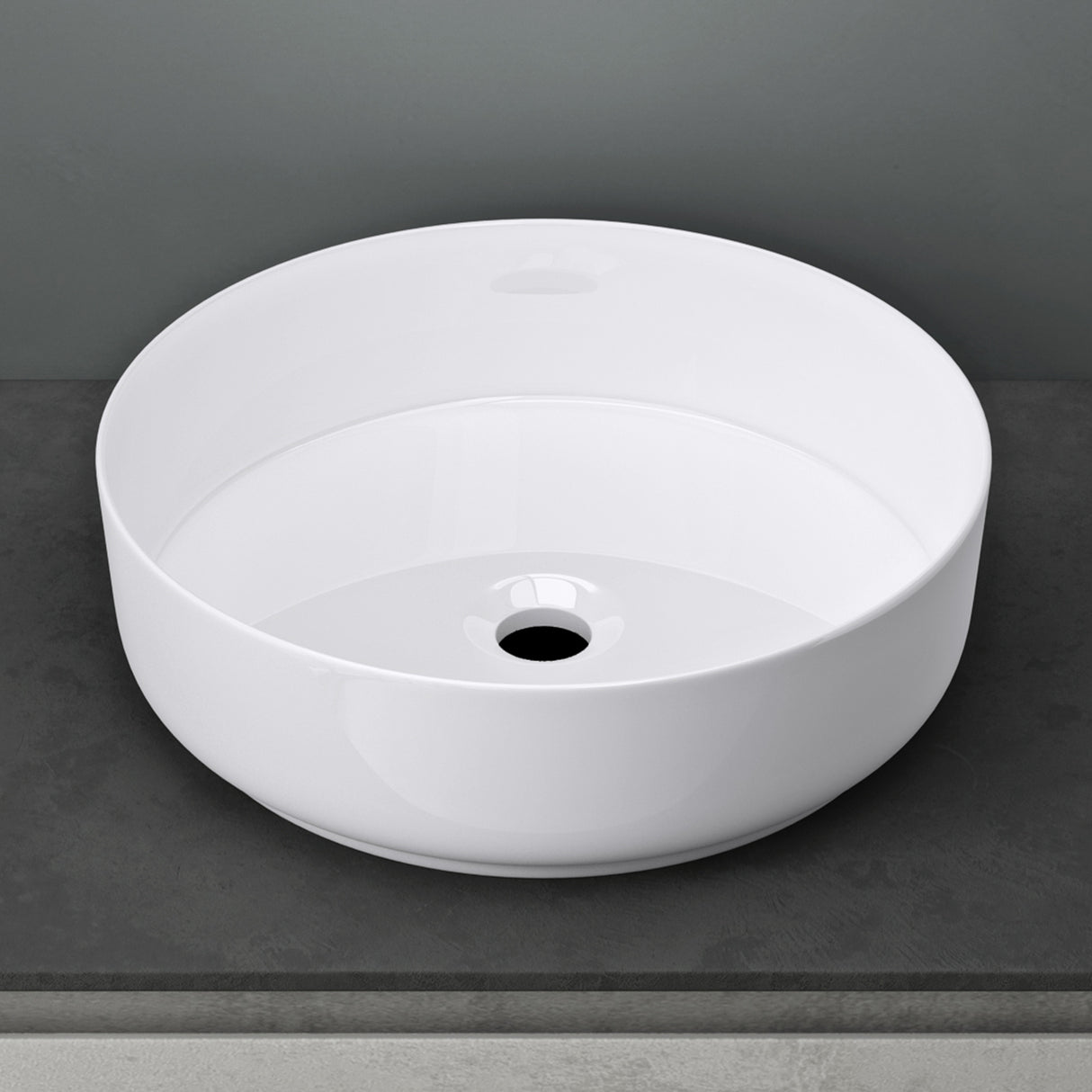 glasvilla Lavabo da Appoggio in Ceramica Lavandino Bagno Rotondo con Nano Rivestimenti Brüssel203