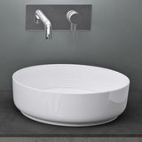 glasvilla Lavabo da Appoggio in Ceramica Lavandino Bagno Rotondo con Nano Rivestimenti Brüssel203
