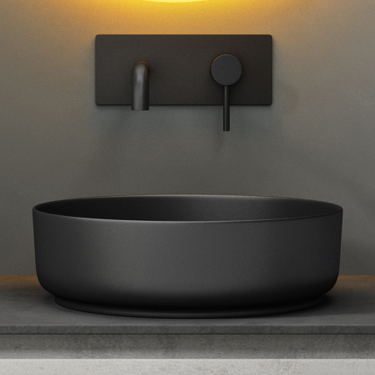glasvilla Lavabo da Appoggio in Ceramica Lavandino Bagno Rotondo con Nano Rivestimenti Brüssel203