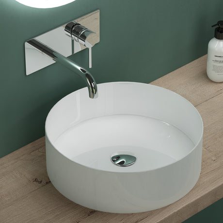 glasvilla Lavabo da Appoggio in Ceramica Lavandino Bagno Rotondo con Nano Rivestimenti Brüssel203