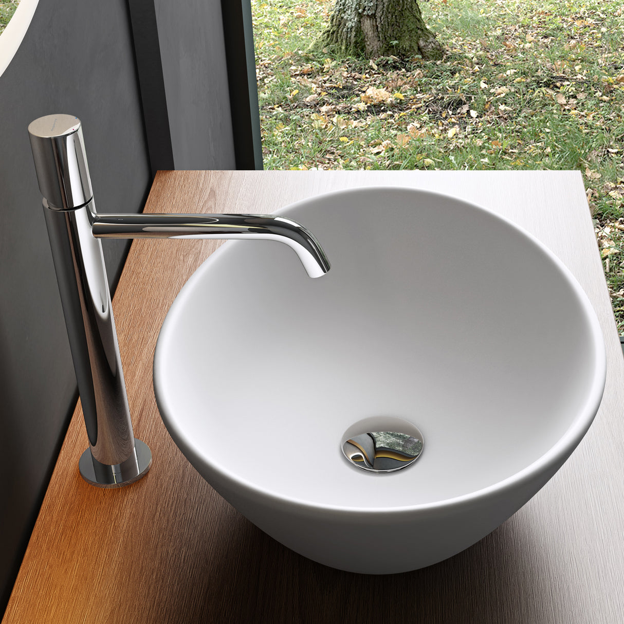 Lavabo de Encimera Glasvilla Brüssel205 Diseño Ovalado con Sellado Nano