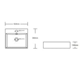 Lavabo Glasvilla Brüssel206 Cerámica Rectangular con Recubrimiento Nano (Suspendido o Sobre Encimera)