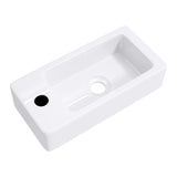 glasvilla Lavabo Bagno Sospeso in Ceramica Lavandino Bagno Rettagolare con Nano Rivestimenti Bianco Brüssel3053