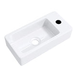 glasvilla Lavabo Bagno Sospeso in Ceramica Lavandino Bagno Rettagolare con Nano Rivestimenti Bianco Brüssel3053