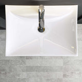 Lavabo Glasvilla, lavabo da appoggio, lavabo a parete, LTH: 60x44x18cm, bianco, in ceramica, con nanorivestimento incluso Brüssel709