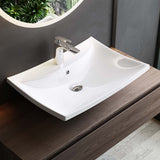 Lavabo Glasvilla, lavabo da appoggio, lavabo a parete, LTH: 60x44x18cm, bianco, in ceramica, con nanorivestimento incluso Brüssel709